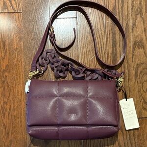 Chic Purple Leather Shoulder Bag